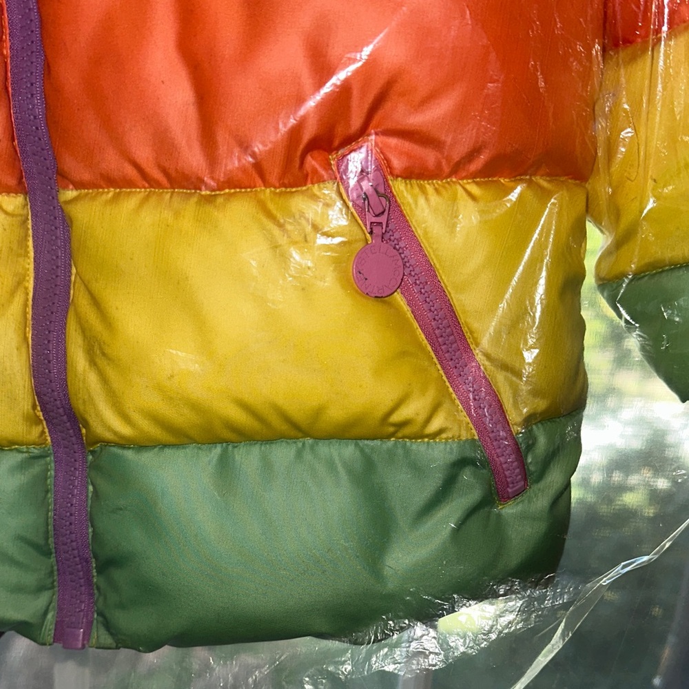 Stella McCartney Kids Colorful Rainbow Striped Puffer Jacket size 6 - Picture 4 of 7
